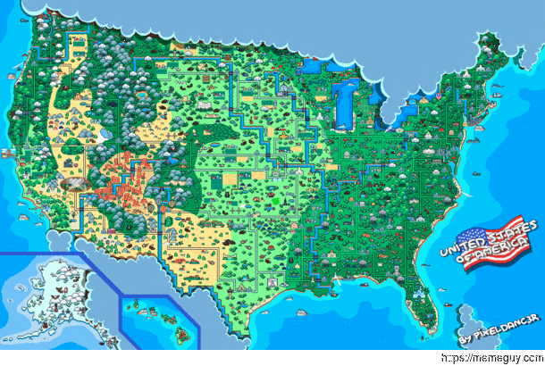  United States Pixelart Map