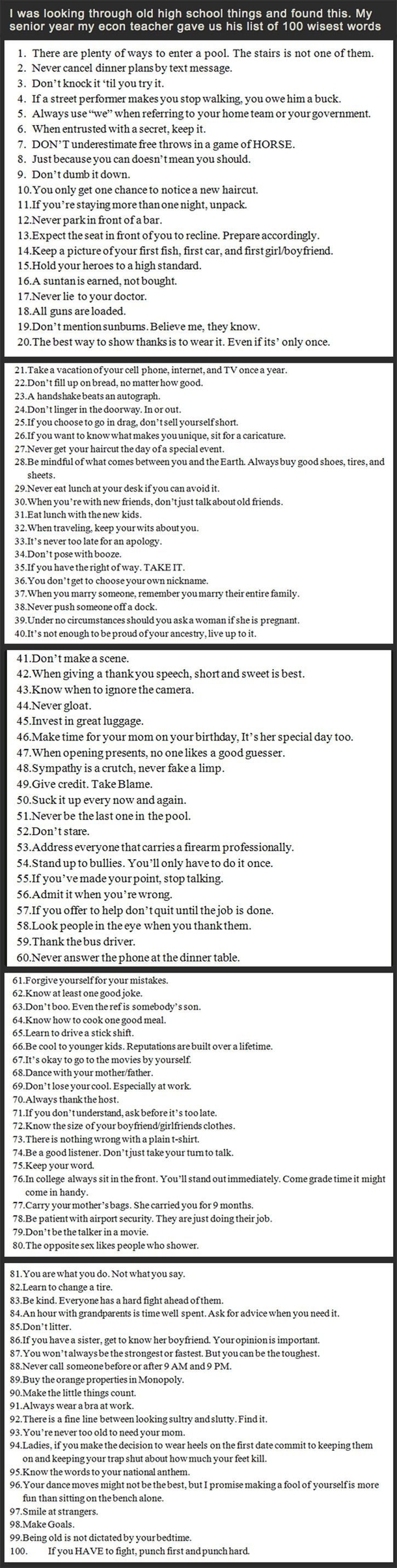  words of wisdom from a high school senior