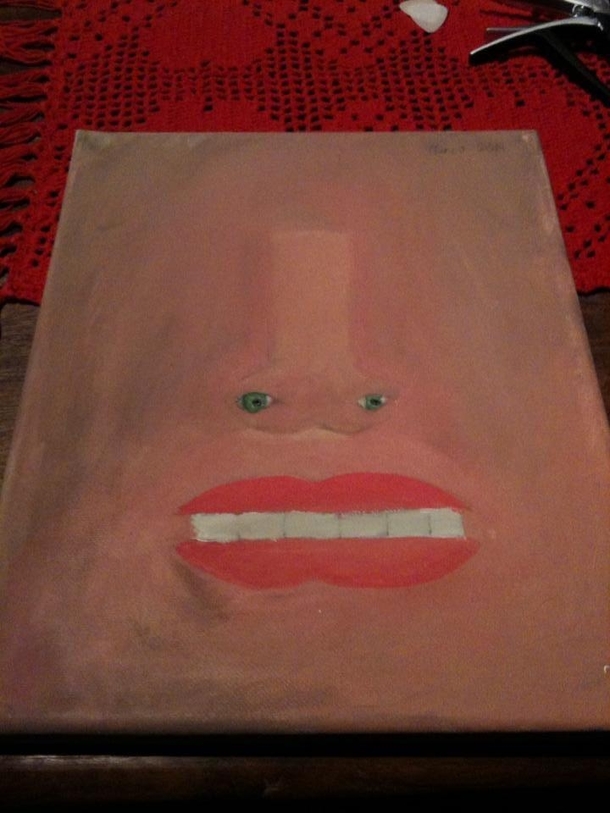  year old me made a painting what the fuck was I thinking