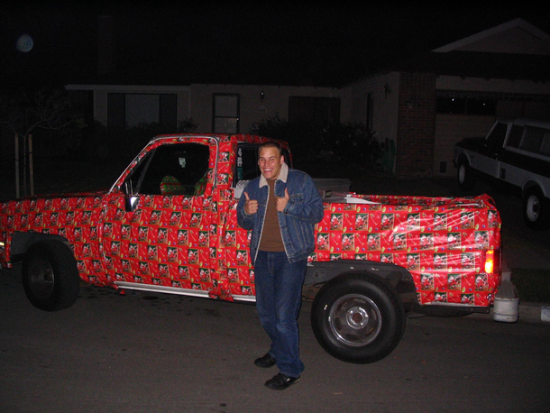  years ago me and my buddy got up at am to gift wrap our friends truck for Christmas It ended a Christmas prank war on a shear level of scale