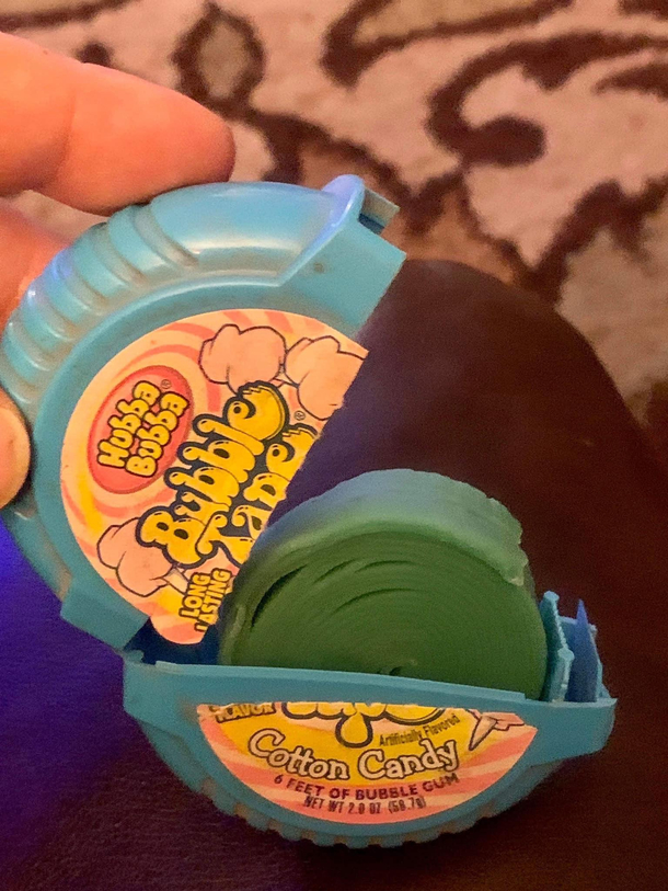  years ago my friend got her bubble tape taken away by her dad for not sharing Today he gave it back to her Its so old It turned green
