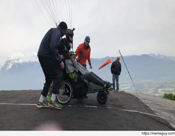  years ago today my quadriplegic father went paragliding for the first time He was a pilot for over  years before his accident and this was his first time back in the air after his accident