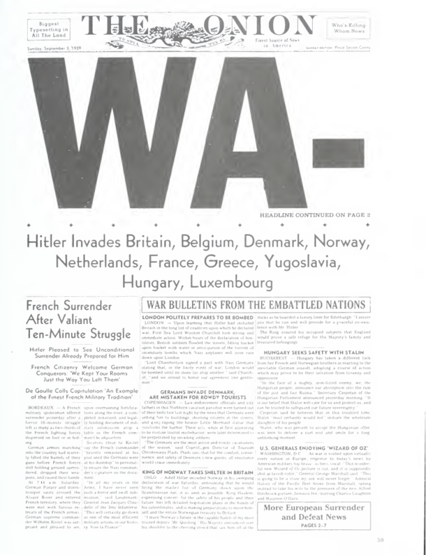  years ago WWII started See The Onions headlines