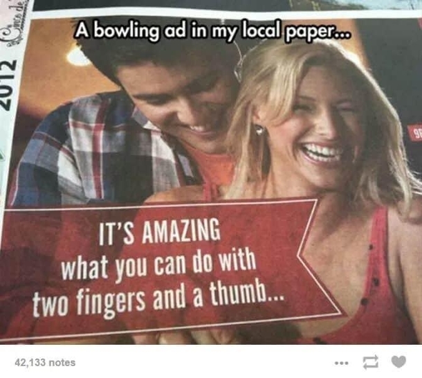 A bowling ad in the local paper