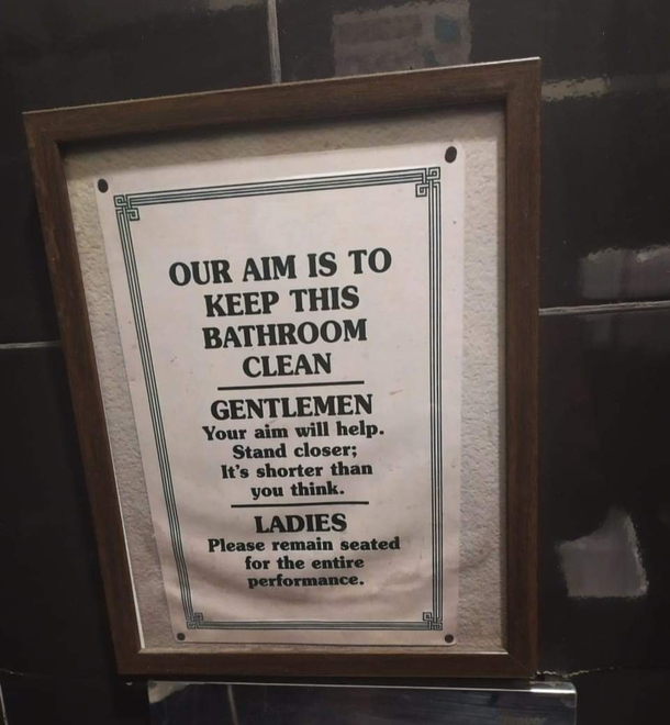 A buddy of mine saw this in a mall bathroom