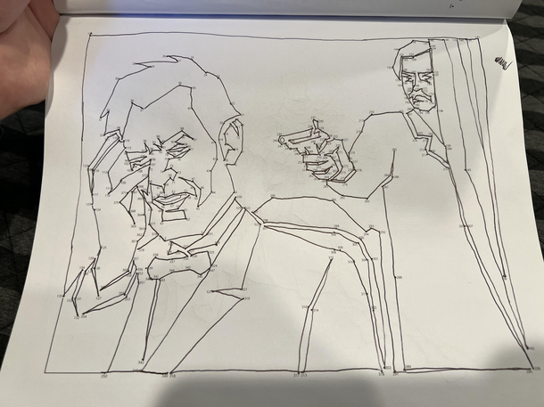 A buddy of mine was working through a book of connect the dots which for some reason included this