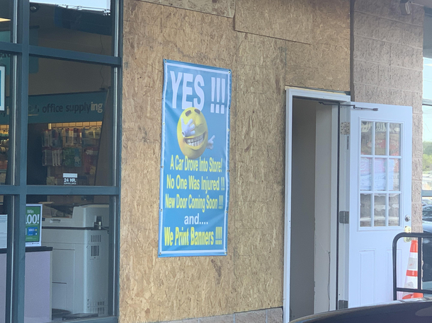 A car drove into my local UPS store They turned it into a business opportunity