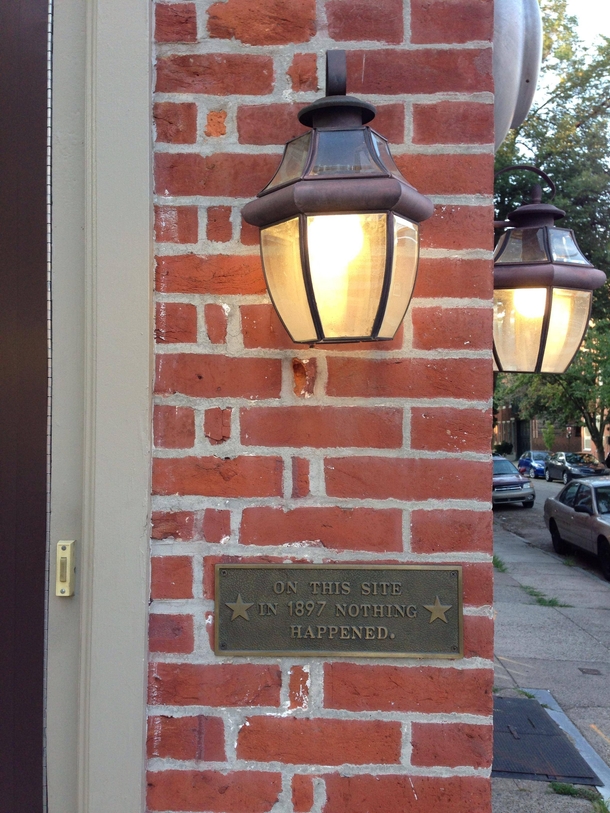 A commemorative plaque in the historic city of Philadelphia