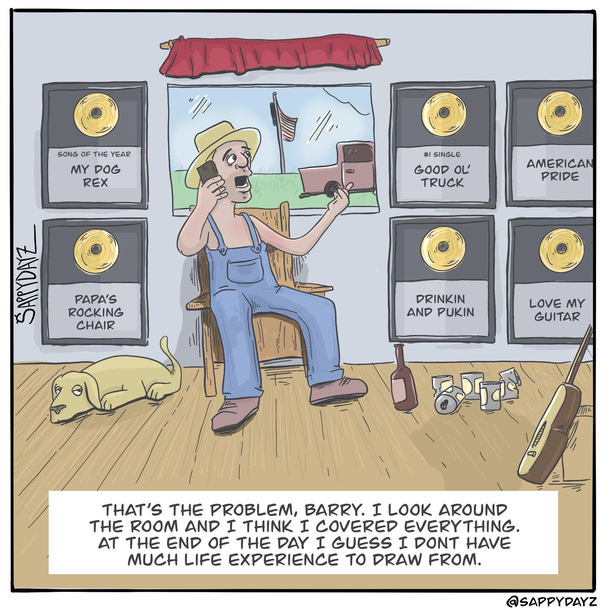 A country singer runs out of ideas