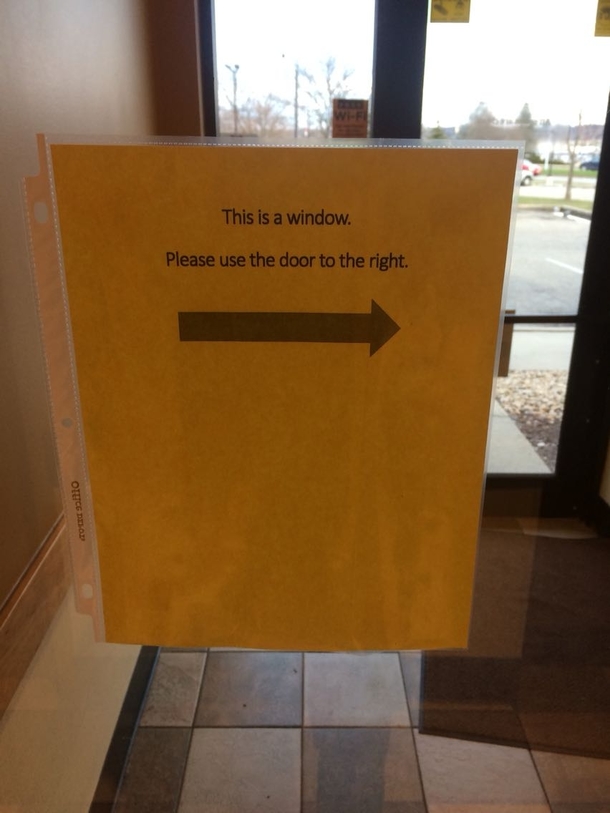 A customer couldnt use a door and forced my manager to put up this sign
