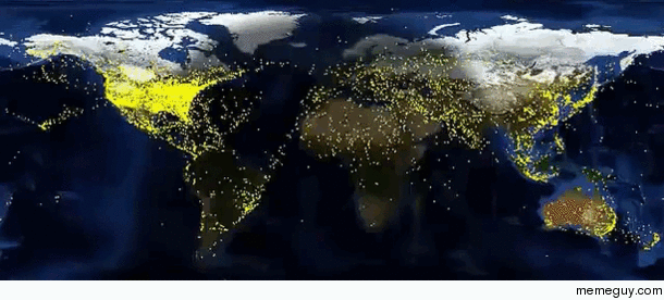 A Day in the Life of Air Traffic Over the World