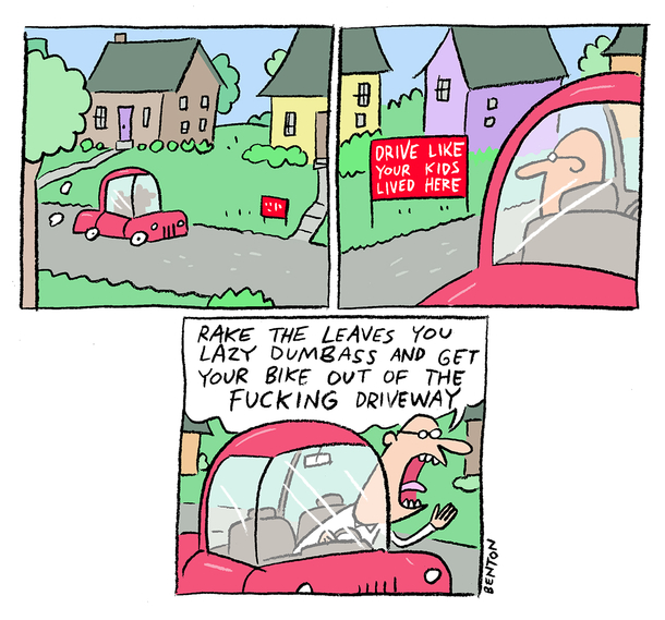 a drive in the suburbs