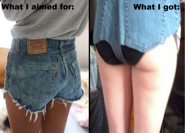 A failed attempt at cut-off jean shorts 
