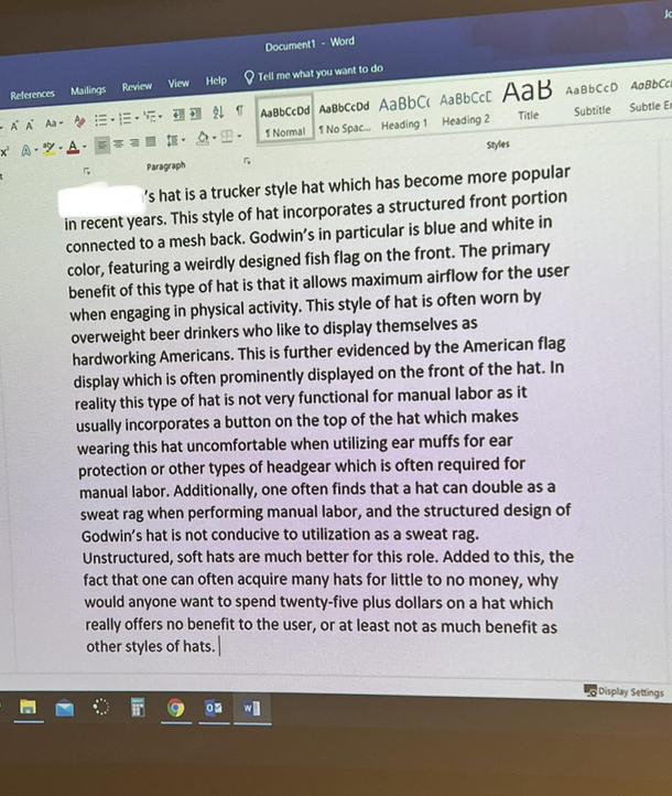 A fellow student was complaining about a  word essay so the instructor wrote this to prove it can be done in about  minutes