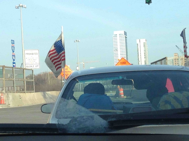 a flag with a picture of a flag on it
