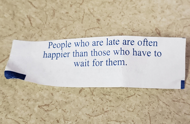 A fortune cookie I left for a colleague