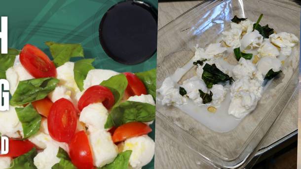 A free entree sized Caprese salad