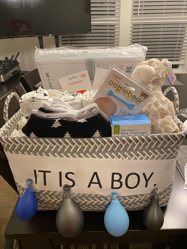 A friend and co-worker of mine who is a fan of The Office as much as me recently had a baby boy Here is the gift basket I delivered to him