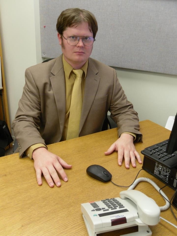 A friend of mine won a Dwight Schrute look-alike contest a while back