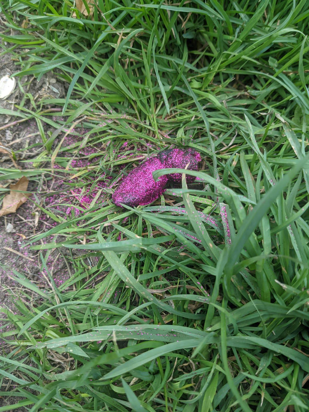 A friend sent me this sparkly magical poo shed spotted in a park