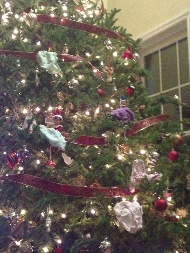 A friends -year-old daughter decided to add her own ornaments to the Christmas tree