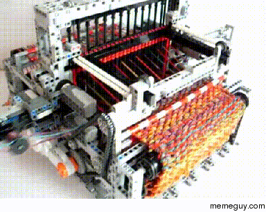 A functional loom made of Lego