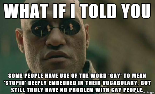 A gay friend of mine has the maturity to understand this