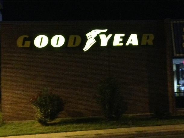 A Goodyear sign failMacho Man Randy Savage win