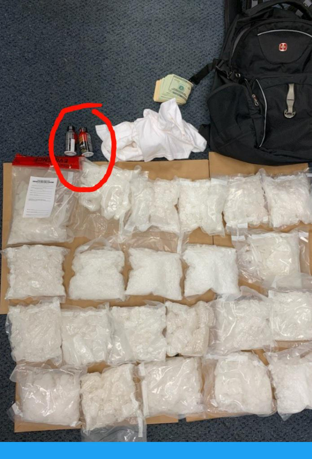 A guy busted with lbs of crystal meth was also carrying two Five Hour Energys Im not and expert but