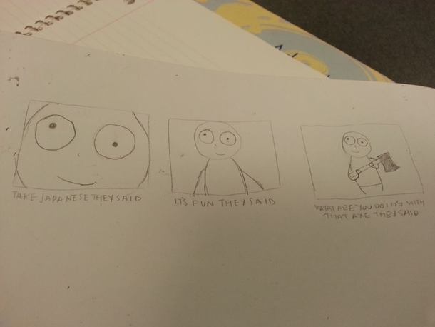 A guy in my Japanese class found this in the back of his book Can relate