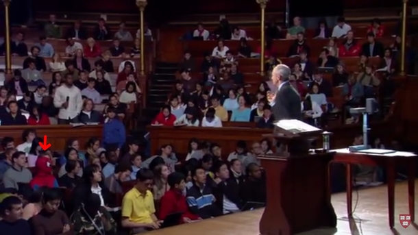 A Harvard student decided to go to a lecture dressed as spiderman