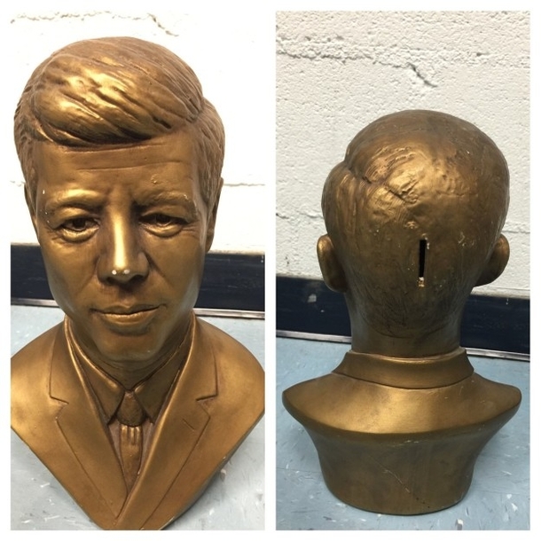 A JFK Piggy Bank Not really thought out that well