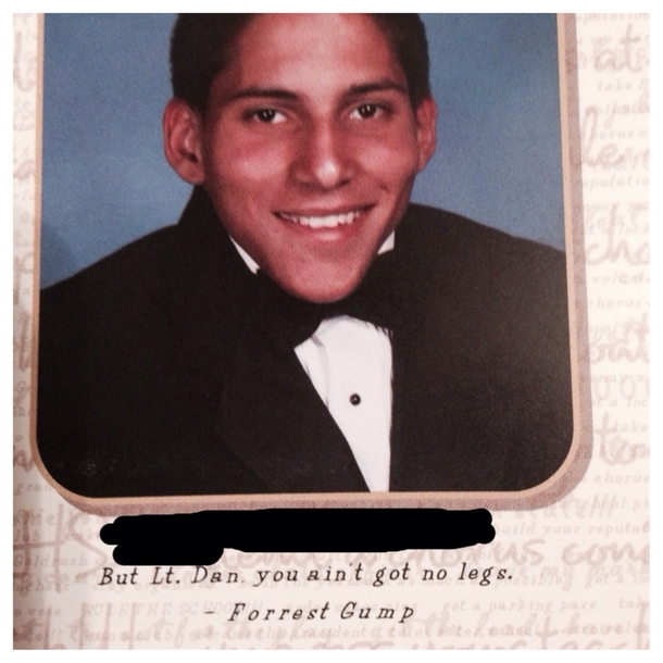 A leg less senior from my school had the best senior quote 