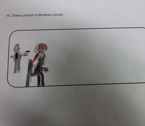 A Lincoln portrait by one of the rd graders of our school