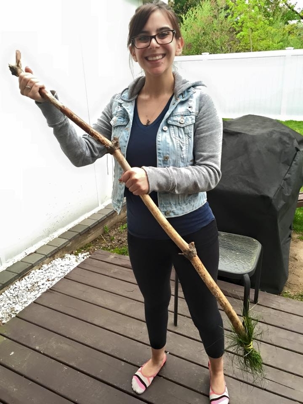 A little boy in our neighborhood went door-to-door selling homemade brooms for  Even demonstrated the effectiveness of it Needless to say