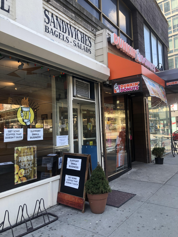 A local NYC business trying to one-up their next door neighbor