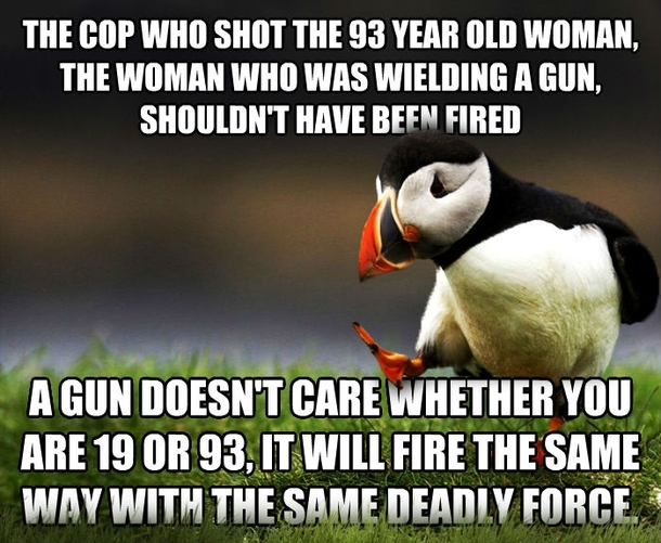 A lot of people seem to be celebrating the fact this guy got fired The fact is he killed someone who was firing off a revolver He did exactly what he was supposed to do