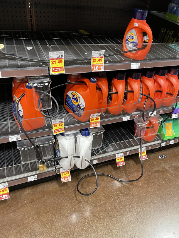 A low cost solution to detergent theft at my local supermarket