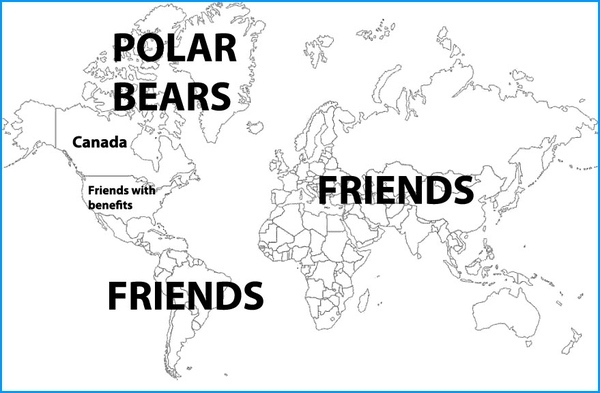 A map of Canadas diplomatic relations around the world