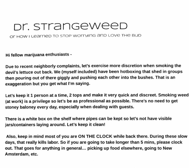 A memo sent out by my boss