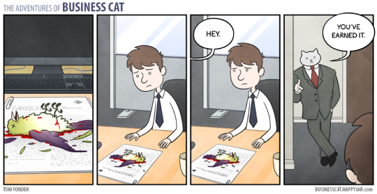 A merit reward from business cat