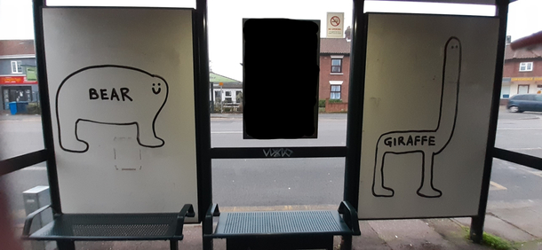 A new art installation at a local bus stop