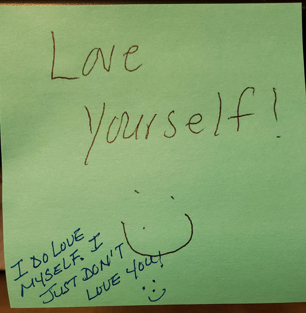 A note someone left at the office