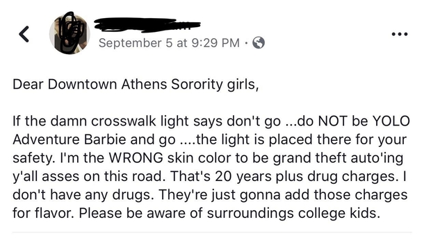 A note to sorority girls