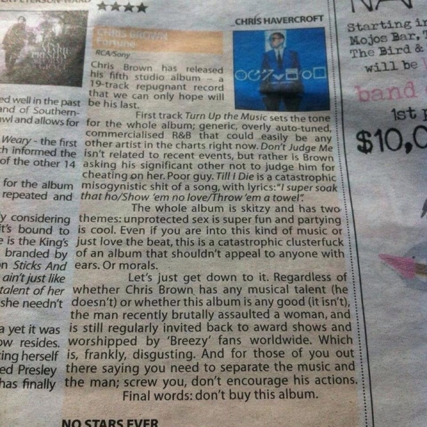 A perfect review of a Chris Brown album