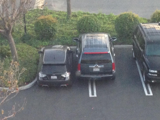 A person at work was notorious for thinking they should be able to have two spots for their Cadillac I decided to squeeze in and leave work extra late that night they never did it again