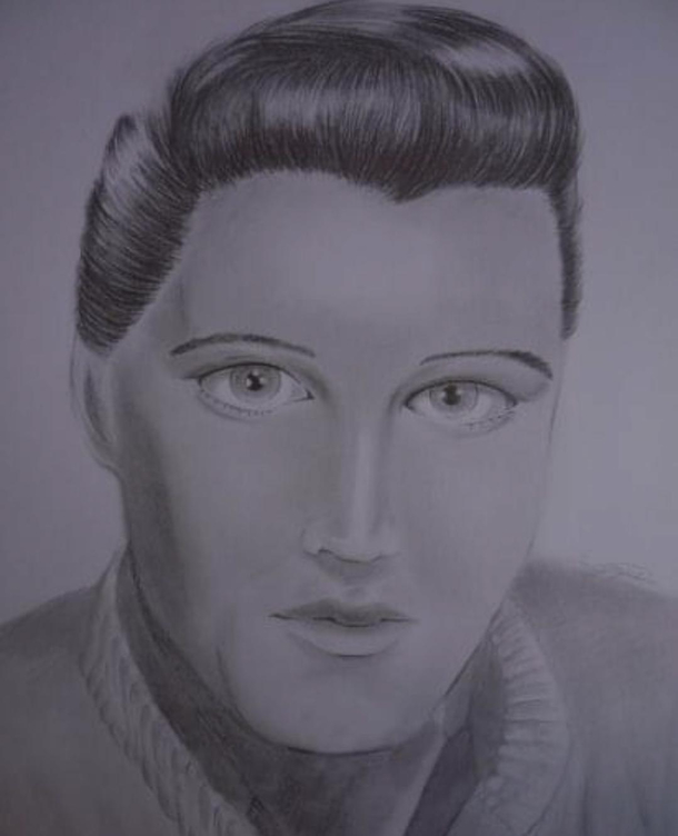 A portrait of Elvis from a Museum of poor art page