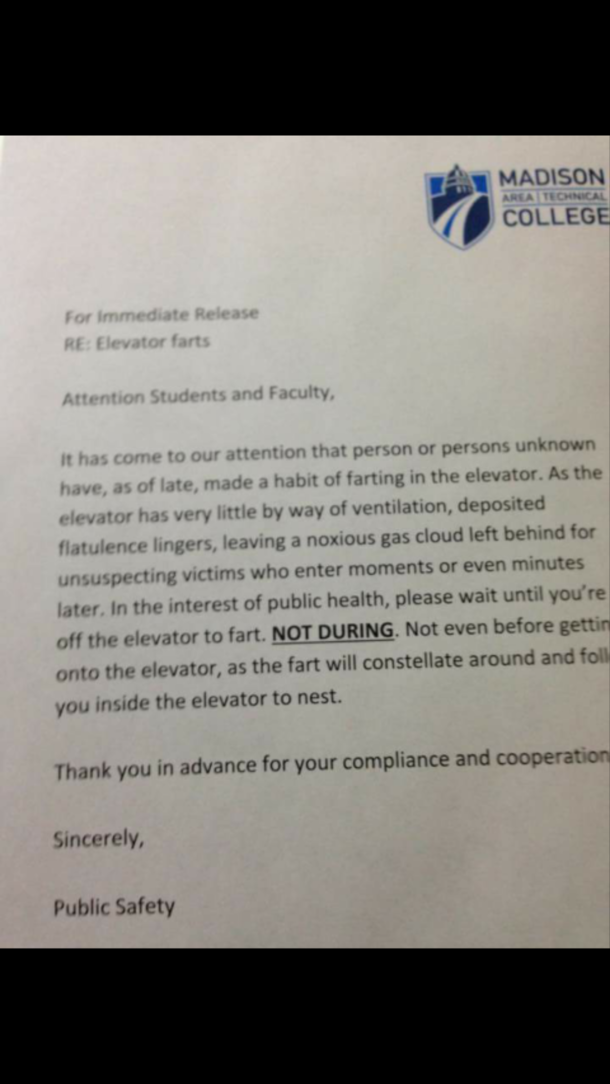 A public safety problem from the community college in my city