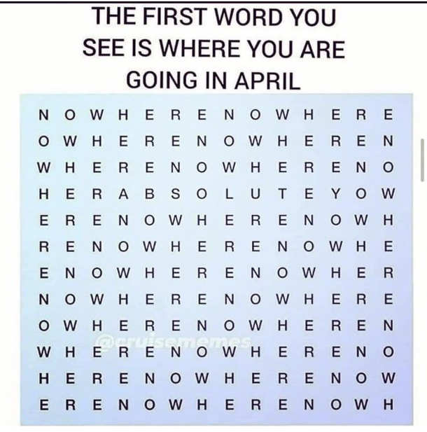A puzzle for those like me in quarantine-