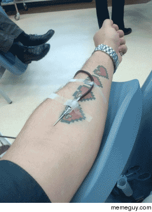 A Redditor donating blood